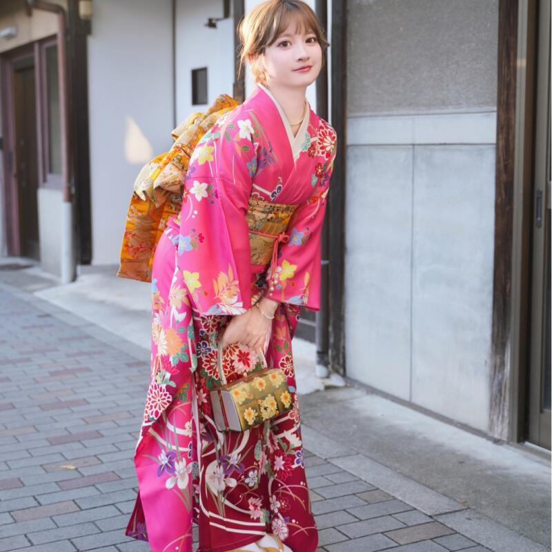 Women Formal Wear For Meeting - Japanese Traditional Vibrating Sleeve Kimono Bar