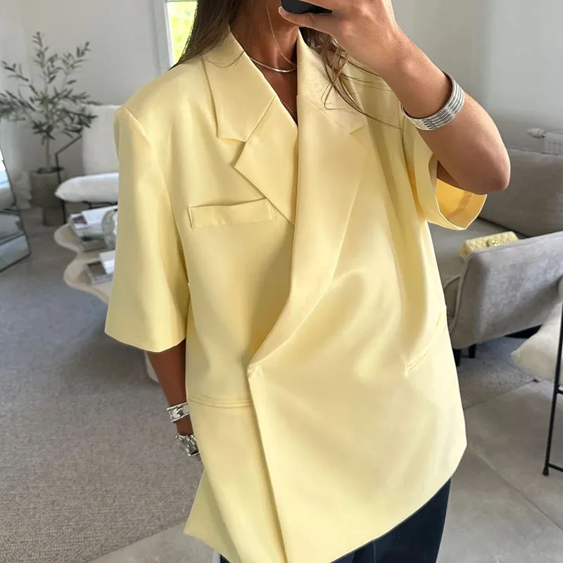 Women Formal Wear Trousers - Ladies Loose Blazer Suit Solid Casual