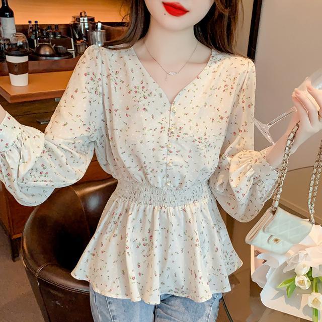 Women Formal Wear Korean - Long Sleeve Shirts Womens Plaid Button