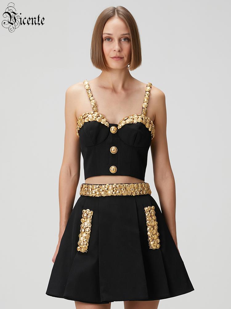 Women'S Holiday Formal Wear - VC Black Two Piece Set Dress