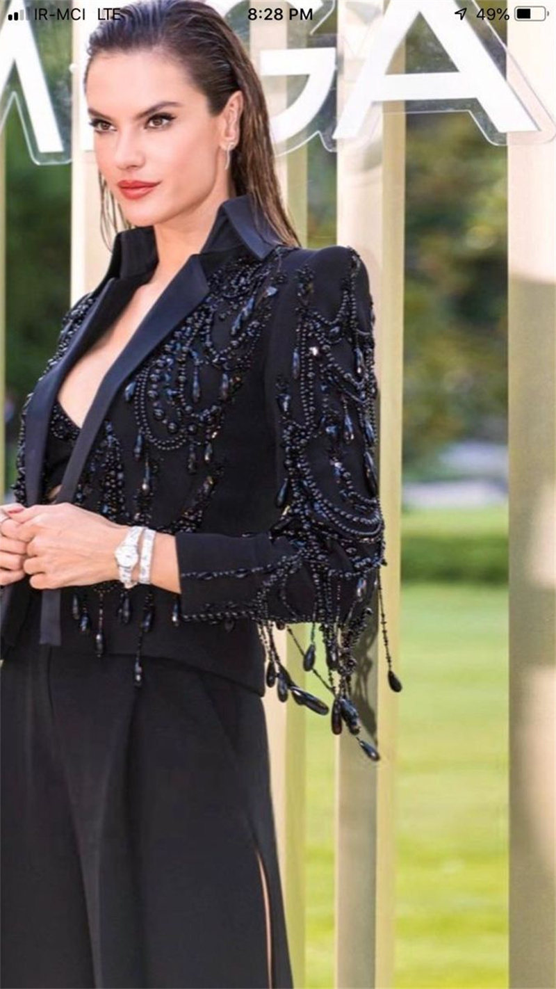 Black Crystals Women Suits Set - Women Formal Wear Trousers review and price