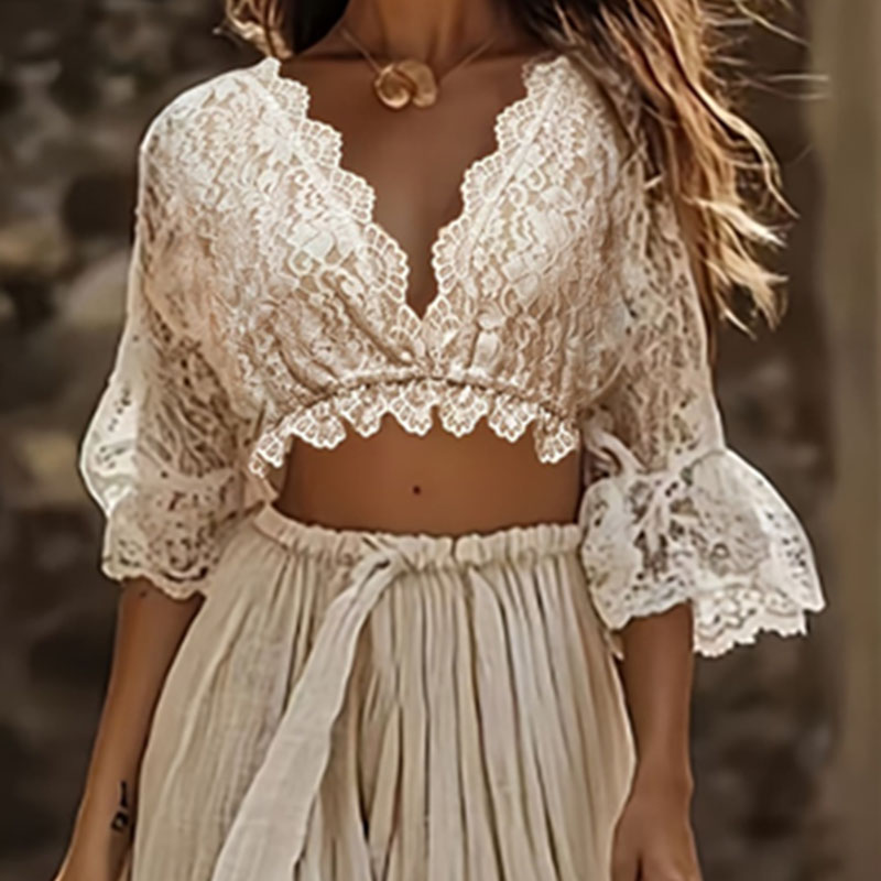 Womens Bohemian Lace Two Piece - Women Formal Wear Set review and price