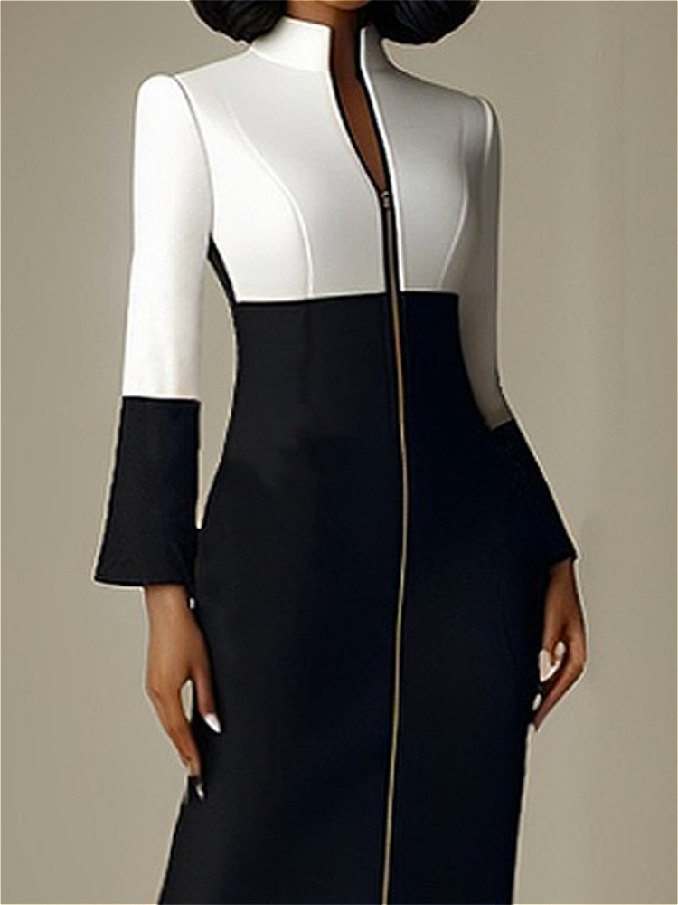 Women Contrast Color V Neck Zi - Women Formal Wear H&M review and price