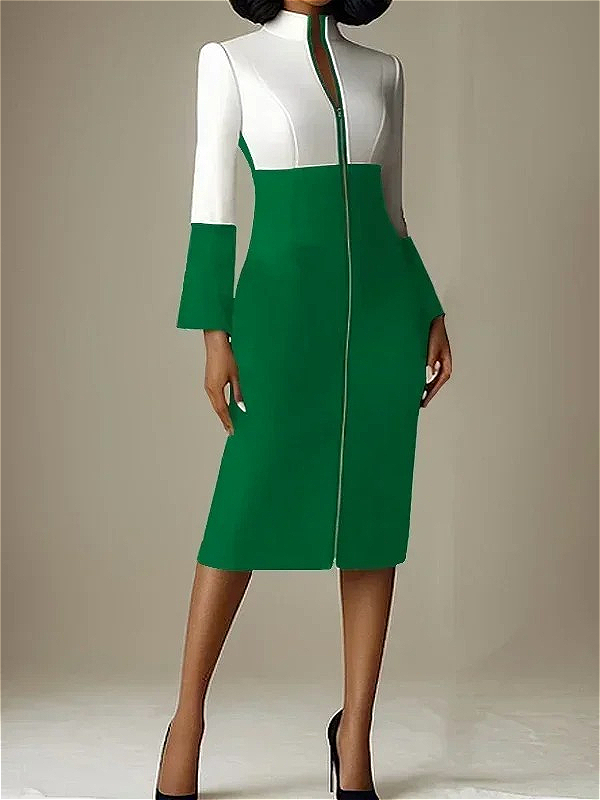 Women Contrast Color V Neck Zi - Women Formal Wear H&M review and price