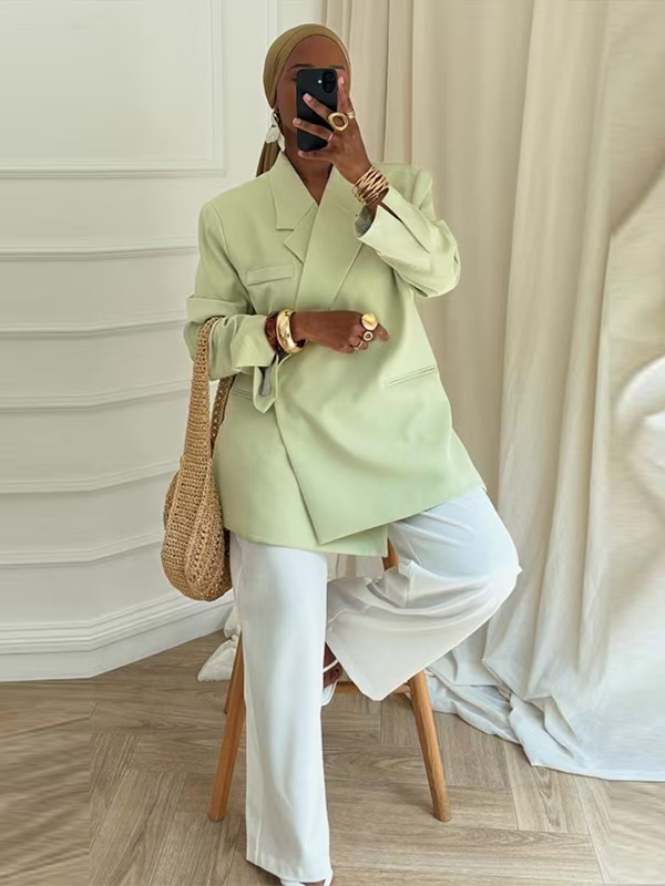Ladies Loose Blazer Suit Solid - Women Formal Wear Trousers review and price