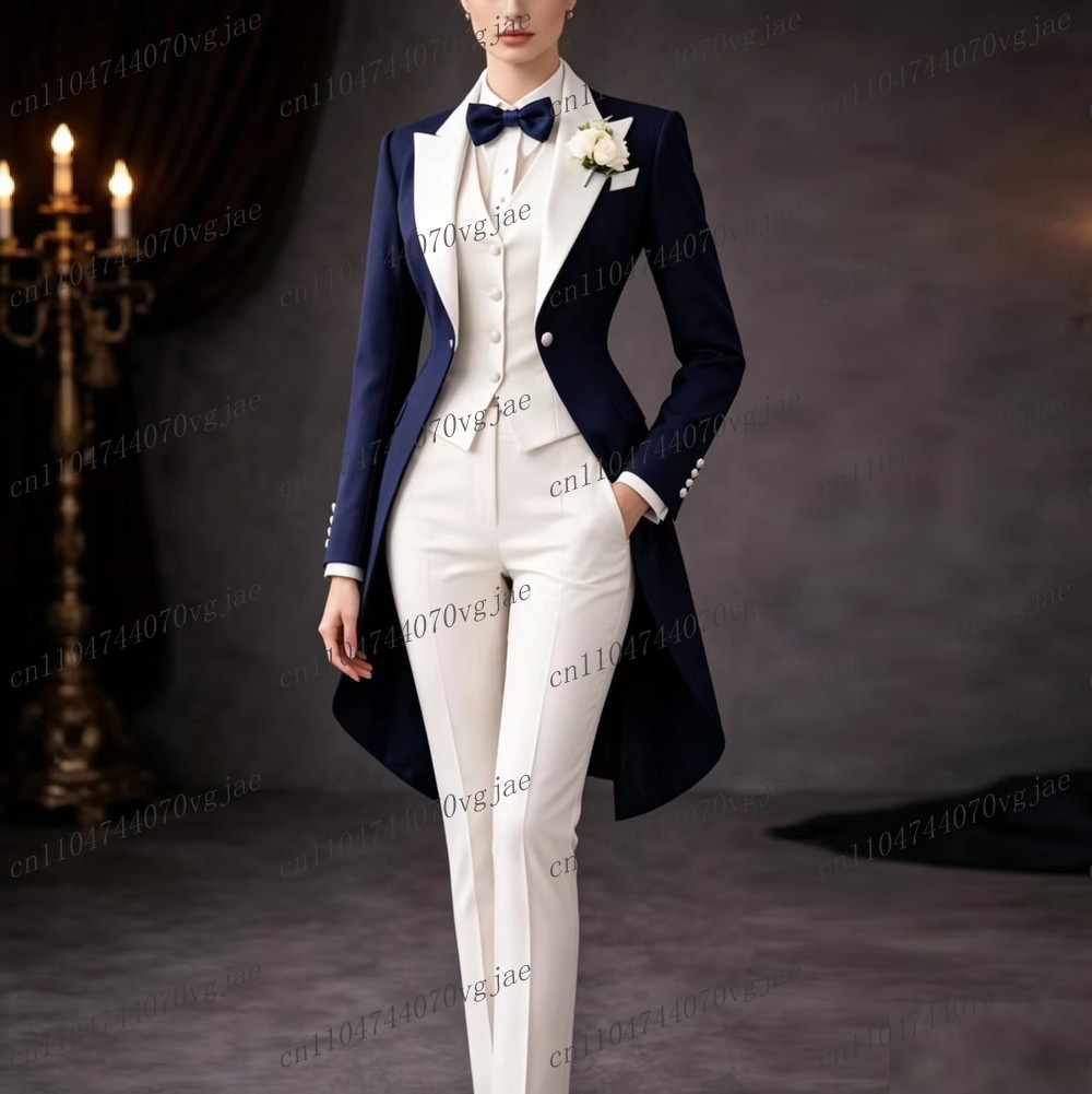 Navy Blue And White Long Women - Blazer Set Women Formal review and price