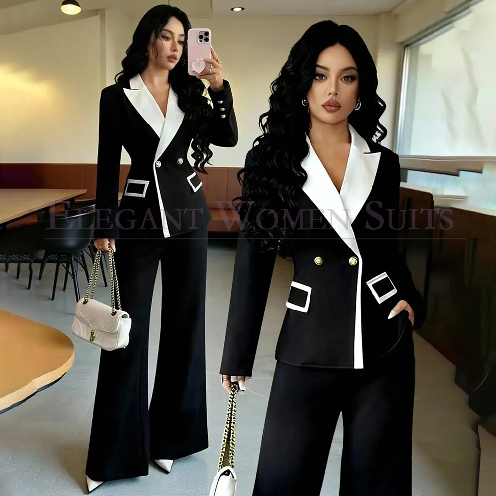 Luxury Black Women's Suits 2 P - Blazer Set Women Formal review and price