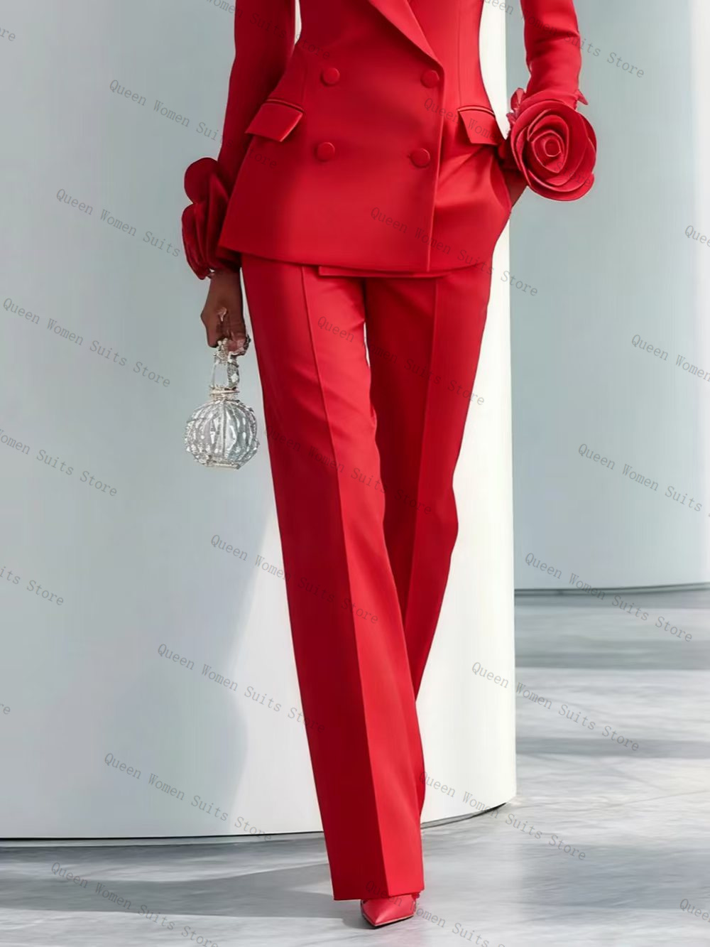 Luxury Red Women Suit Set 2 Pc - Women Formal Wear Trousers review and price