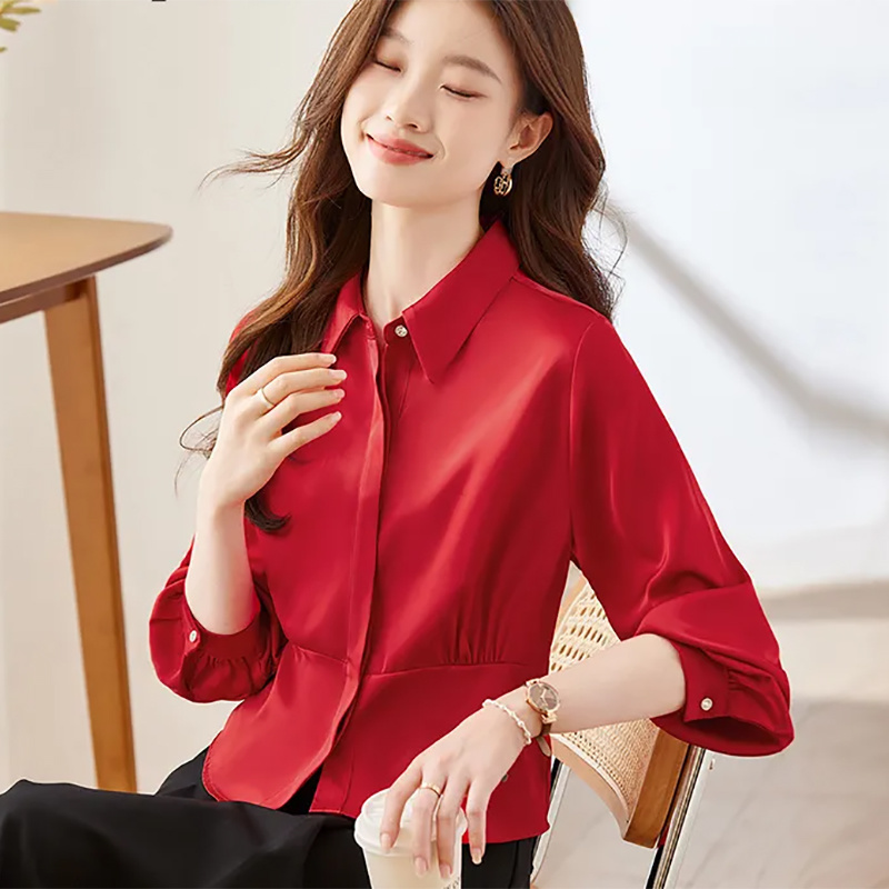 Long Sleeve Shirts Womens Cott - Women Formal Wear Korean review and price