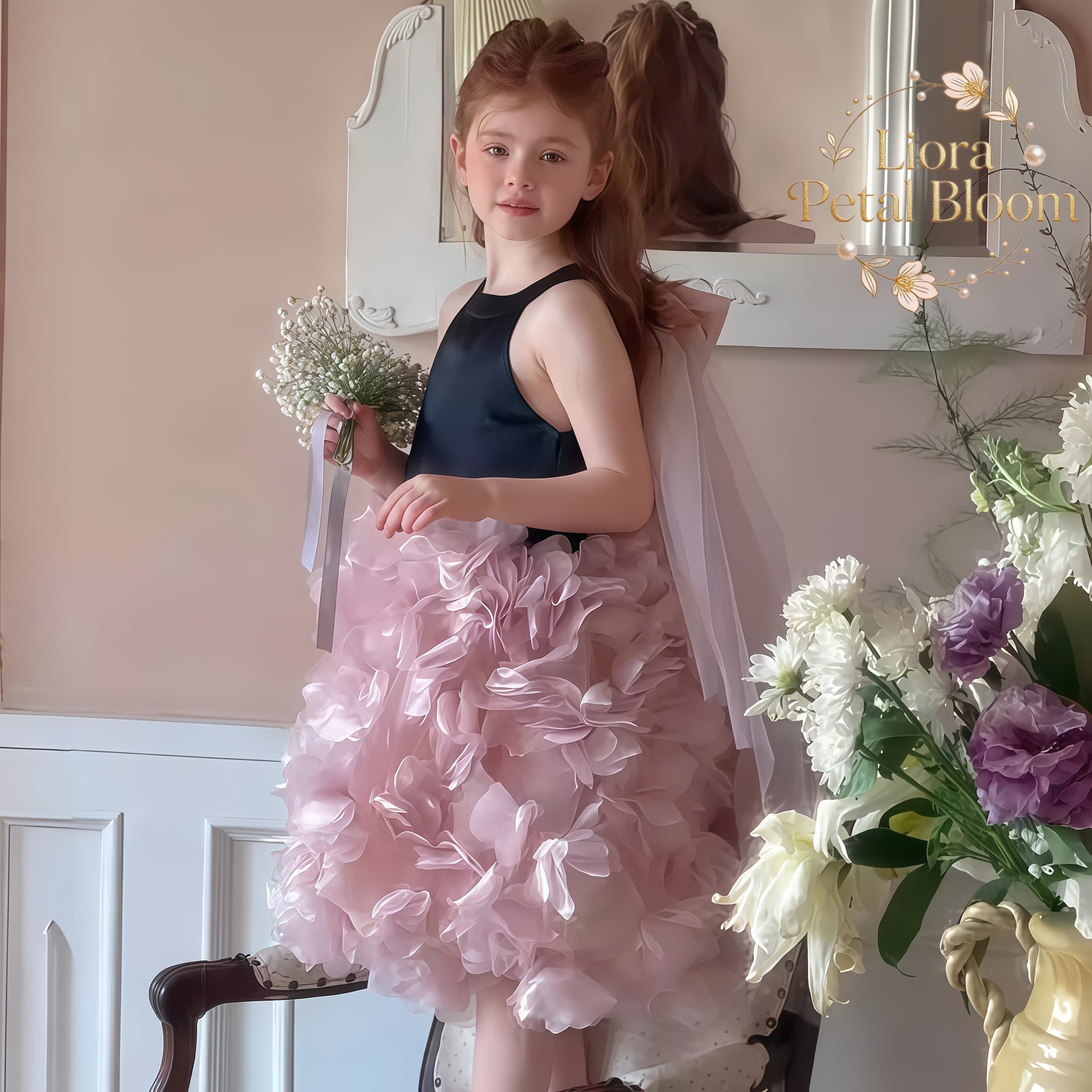 Girls' Black Floral Tulle Dres - Women Formal Wear H&M review and price