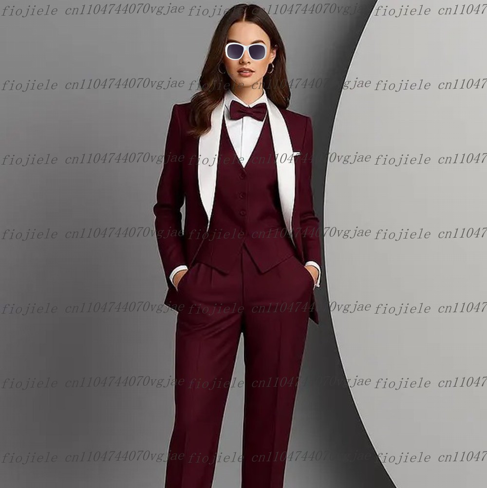 White Burgundy Formal Business - Blazer Set Women Formal review and price