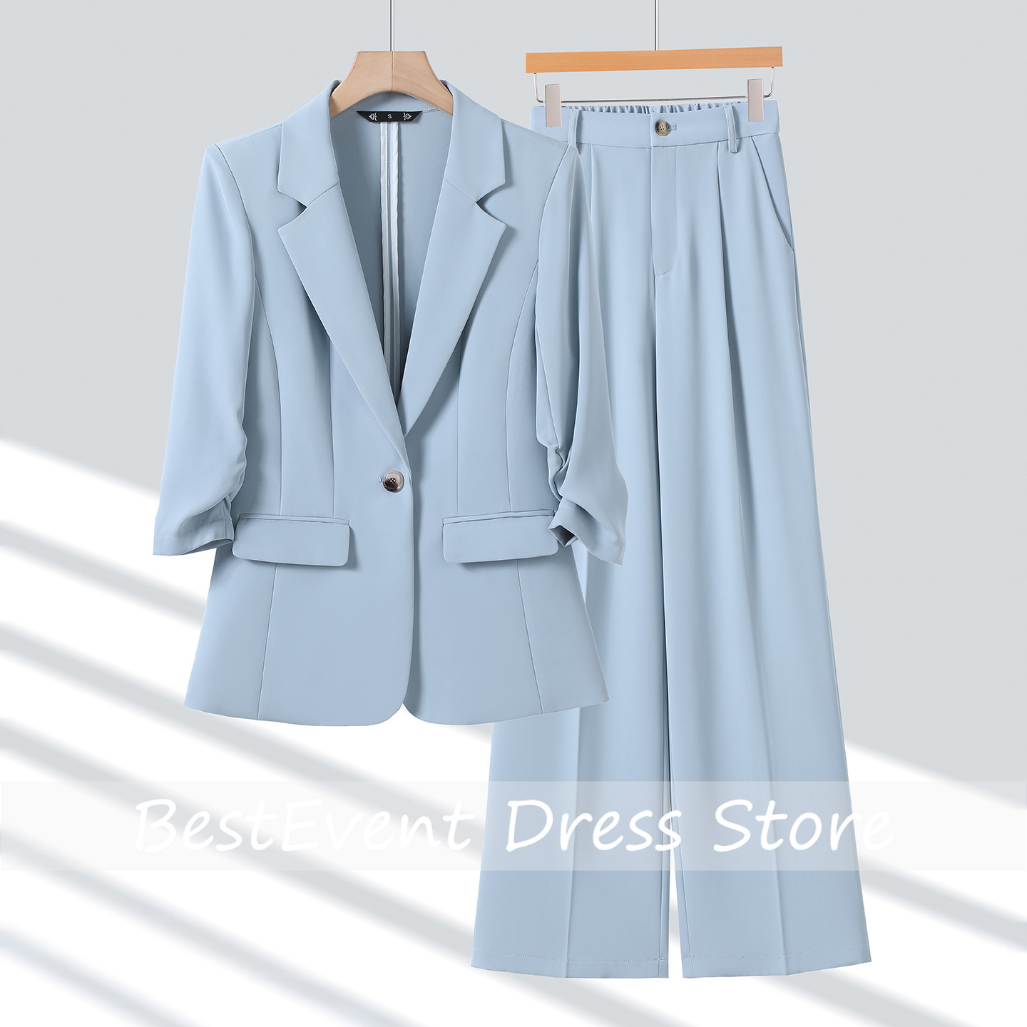 Light Blue Women's Suit Jacket - Blazer Set Women Formal review and price