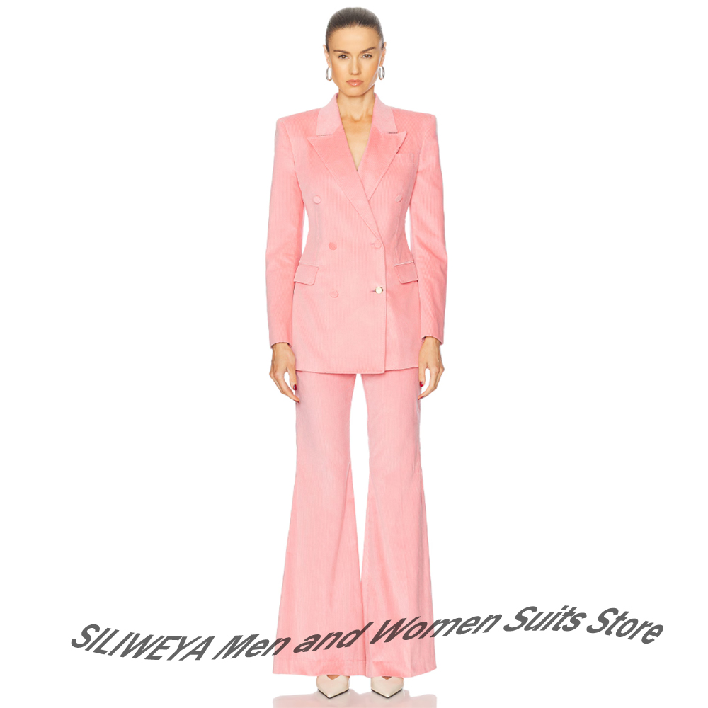 Feminine Pink Corduroy 2Piece  - Women Formal Wear Look review and price