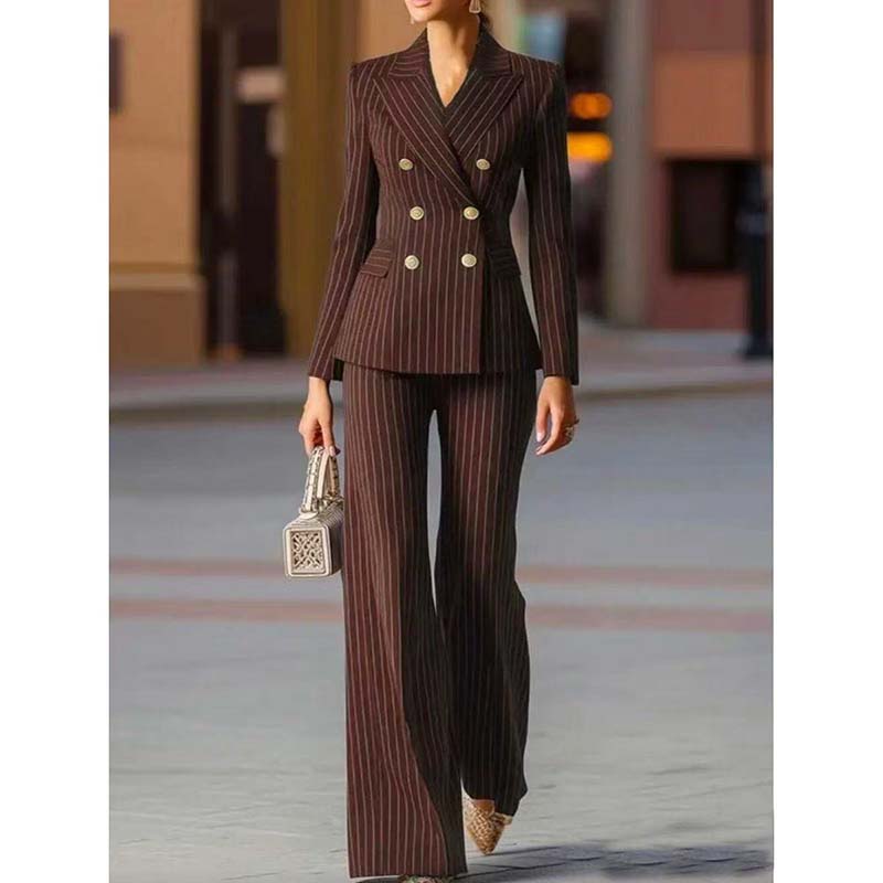 Autumn Pant Suit Women Striped - Women Formal Wear Trousers review and price