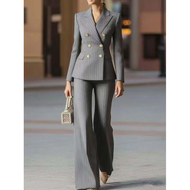 Autumn Pant Suit Women Striped - Women Formal Wear Trousers review and price