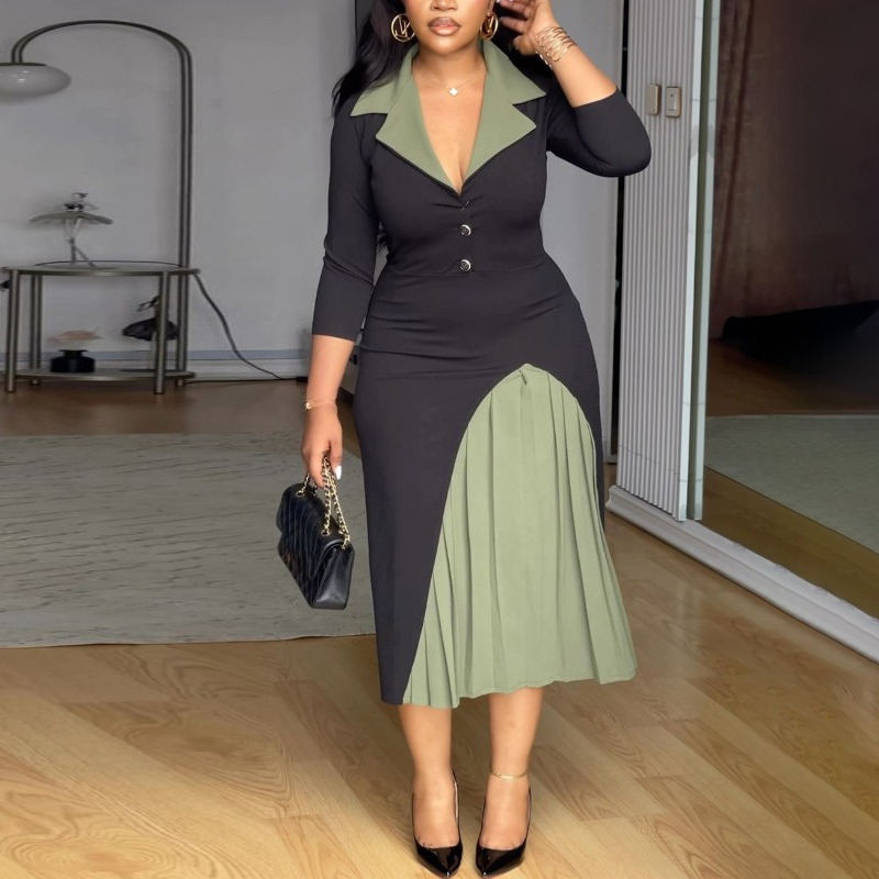 Fashion Color Block A Line Dre - Women Formal Wear H&M review and price