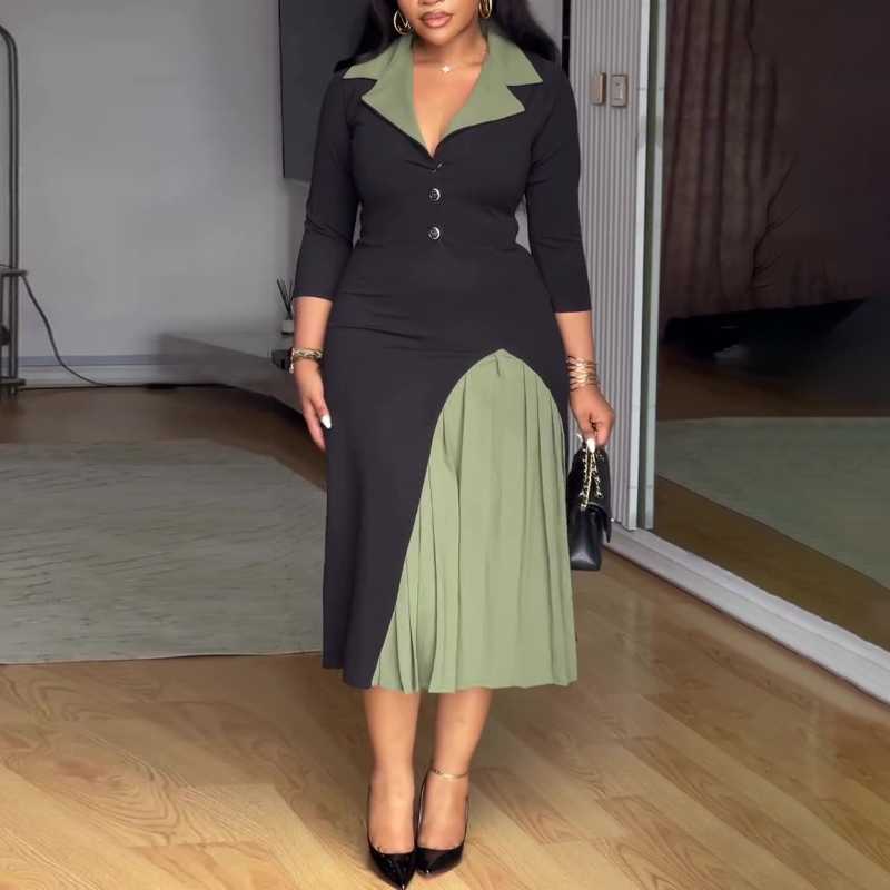 Fashion Color Block A Line Dre - Women Formal Wear H&M review and price