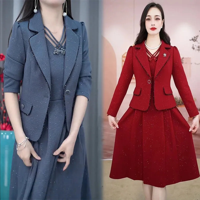 Middle Aged Female Dress Sets  - Women Formal Wear Set review and price